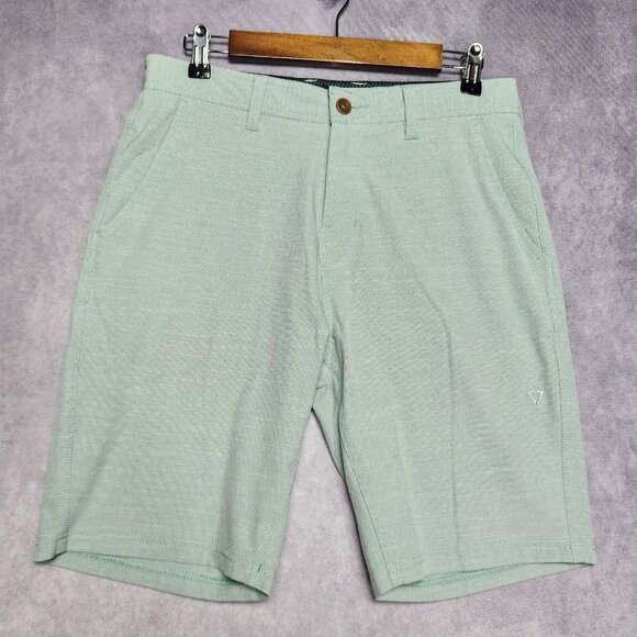 Vissla Shorts Mens 30 Lot of 2 Pair Blue Green Poly Cotton Blend Stretch Casual - Picture 6 of 16